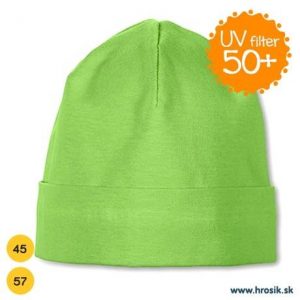 Jarná bavlnená čiapka pre chlapčekov s UV 50+ zelená