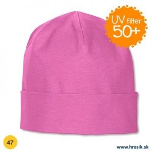 Jarná bavlnená čiapka pre dievčatká s UV 50+ fialová
