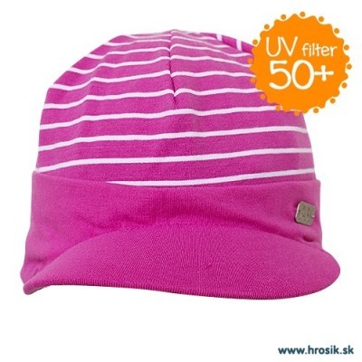 Jarná bavlnená čiapka so šiltom pre dievčatá s UV 50+ fialová