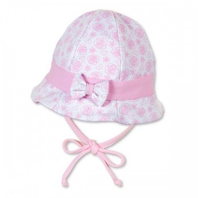 Letný bavlnený klobúčik pre dievčatká s UV 50+ ružový