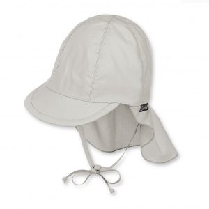 Letná bavlnená čiapka s plachetkou pre chlapcov s UV 50+ sivá