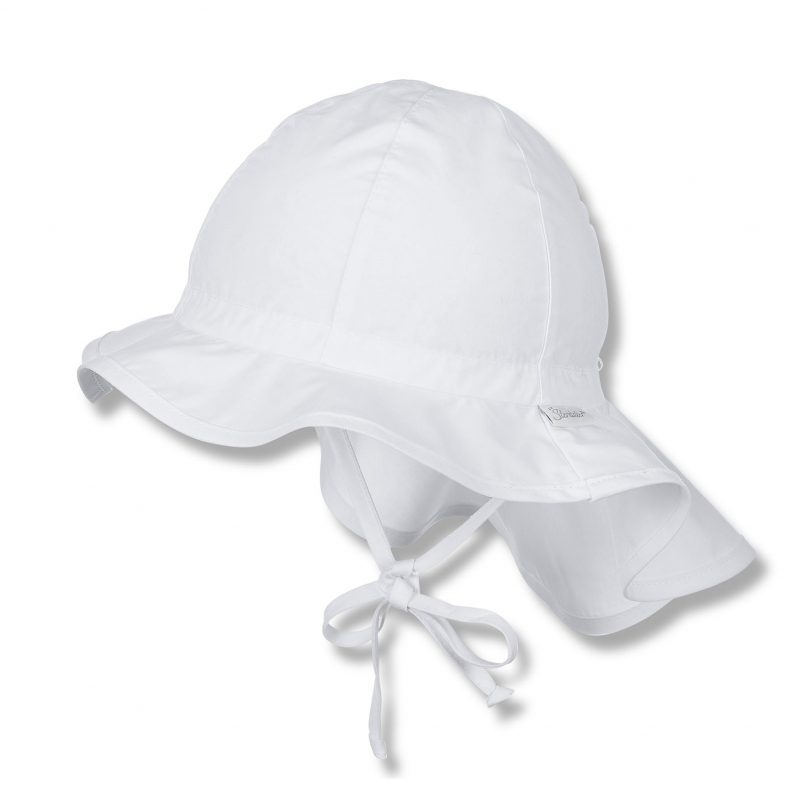 Letný bavlnený klobúčik UNI 50+ s plachetkou biely