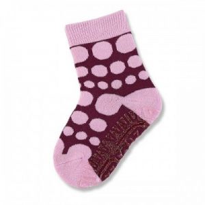 Protišmykové ponožky pre dievčatá ružovo-bordové