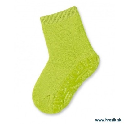 Protišmykové jednofarebné ponožky pre chlapcov zelené