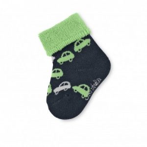 Detské ponožky pre chlapčekov s autíčkom modré-zelené