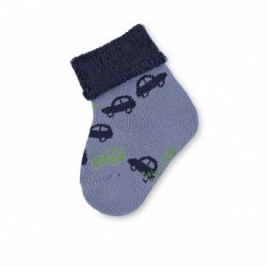 Detské ponožky pre chlapčekov s autíčkom modré