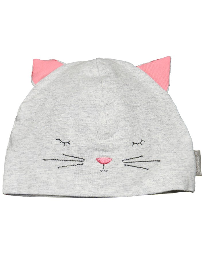 Jarná bavlnená čiapočka s UV 50+ pre dievčatká mačička