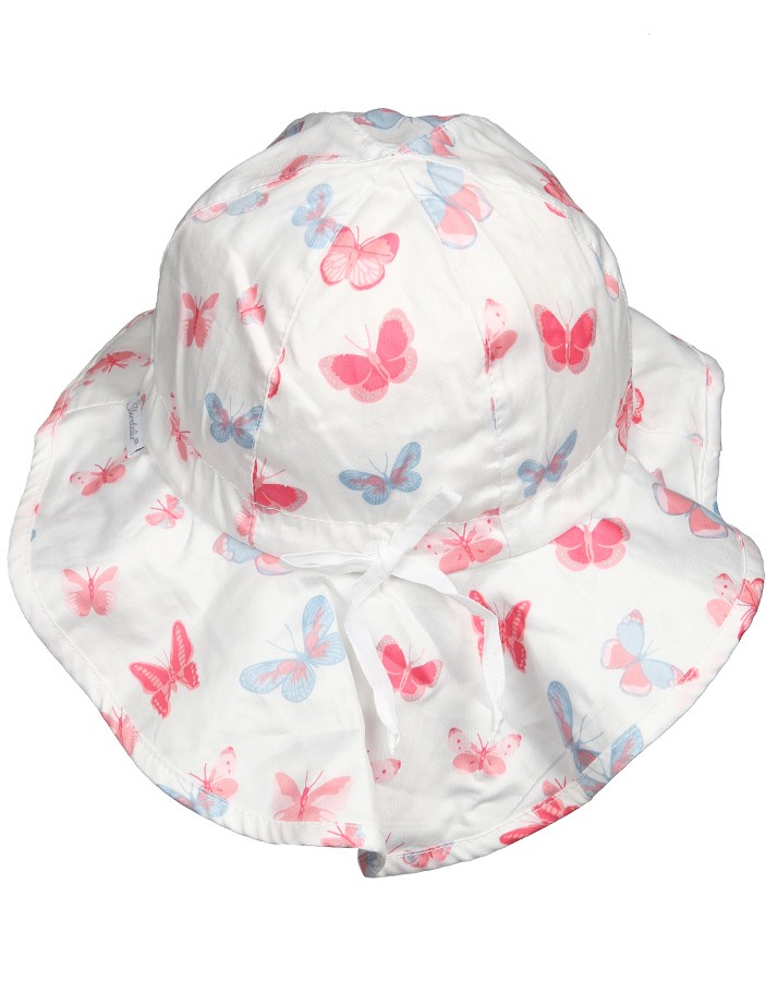 Letný bavlnený klobúčik pre dievčatá s UV 30+ motýlikový